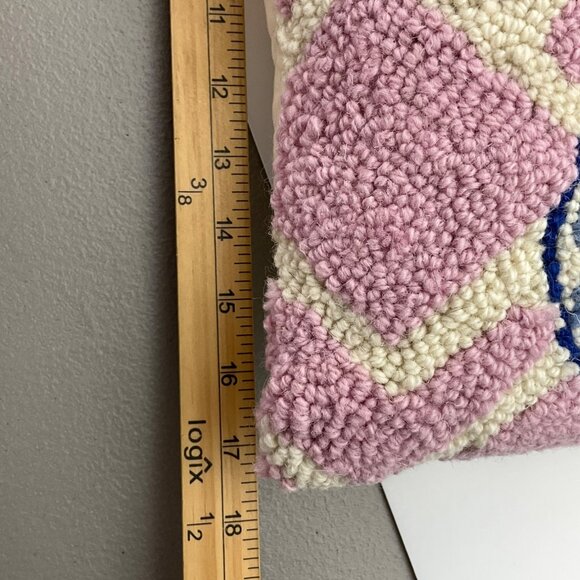 New Peking Handcraft Hooked Wool Ball Topiary Throw Pillow Tree Planter Country - Picture 6 of 8